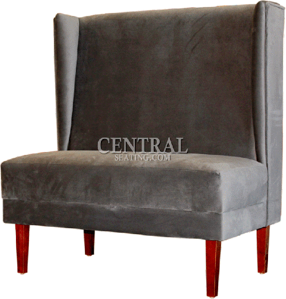 Classic Restaurant Booth with Side Walls and Wood Legs B1073