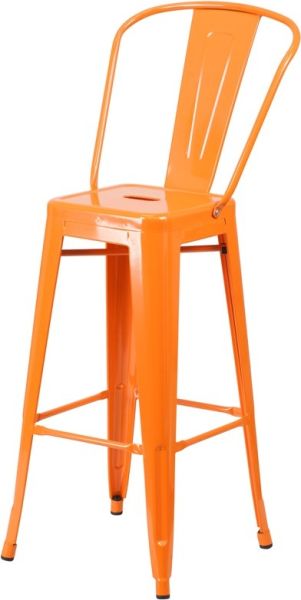 Classic Tolix Metal Bar Stool in Orange SB781O