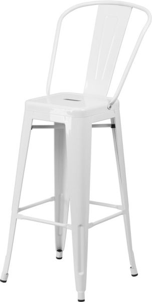 Classic Tolix Metal Bar Stool in White SB781W