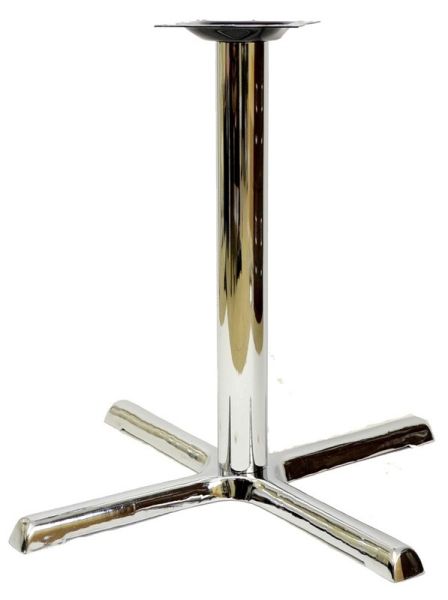 Cross Restaurant Table Base Steel Chrome 30"x30" - TBC3030