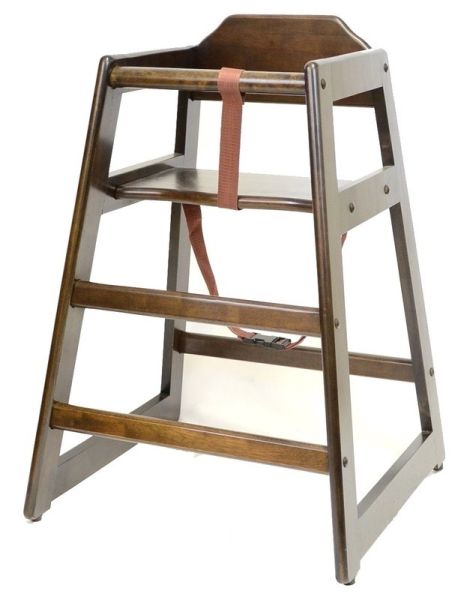 Kid's Wooden Restaurant High Chair in Walnut Color WHC1W