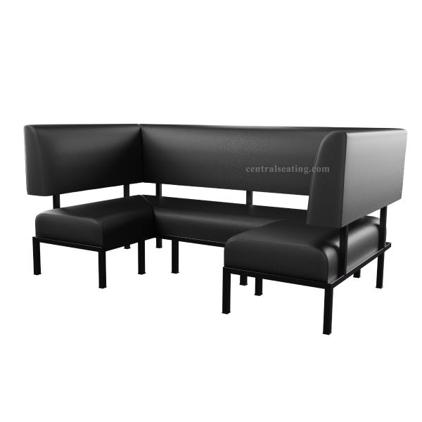 Contemporary U Shaped Restaurant Bench with Metal Frame - B1040