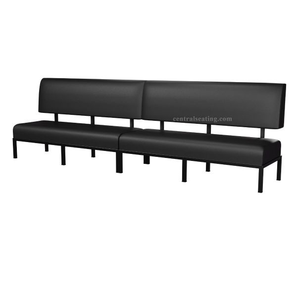 Modern Metal Frame Banquette Restaurant Booth with Cushion Seat and Floating Cushion Back B1040