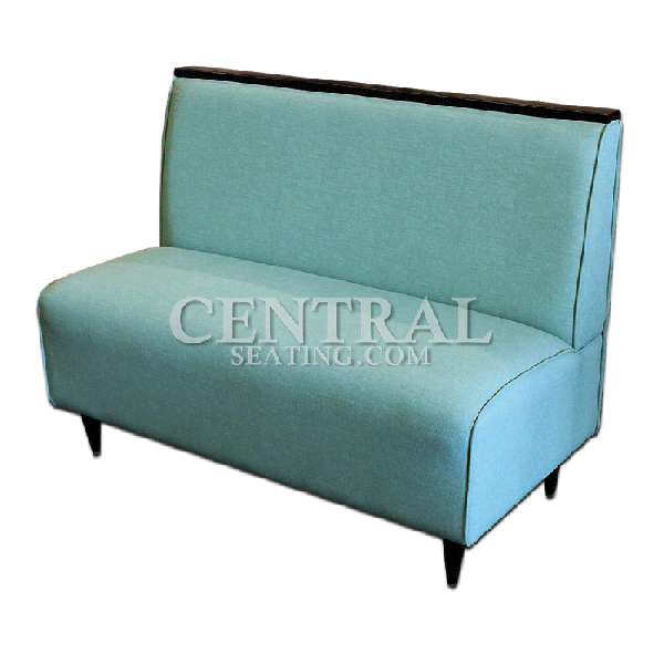 Modern Restaurant Booth with Top Wood Cap and Wood Legs B1041