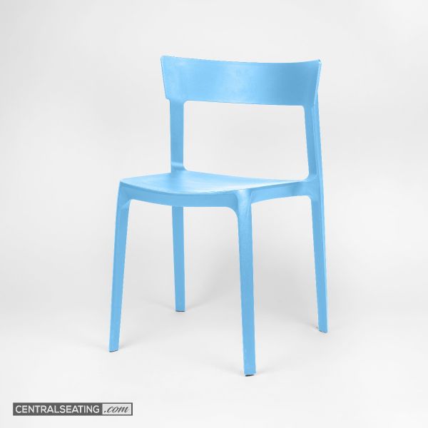 Stackable Sky Blue Plastic Indoor Outdoor Dining Chair PC148SB