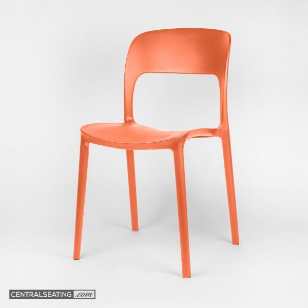 Stylish Black Polypropylene Dining Chair with Contoured Back Support - Lightweight & Durable for outdoor indoor use