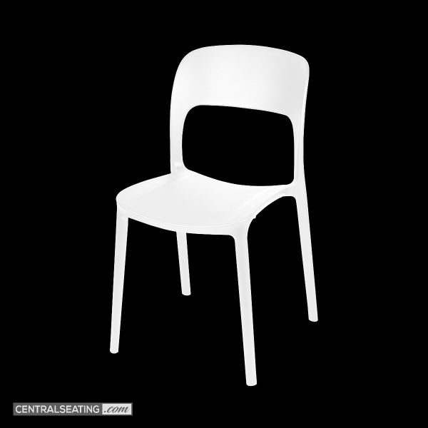 Stylish Black Polypropylene Dining Chair with Contoured Back Support - Lightweight & Durable for outdoor indoor use
