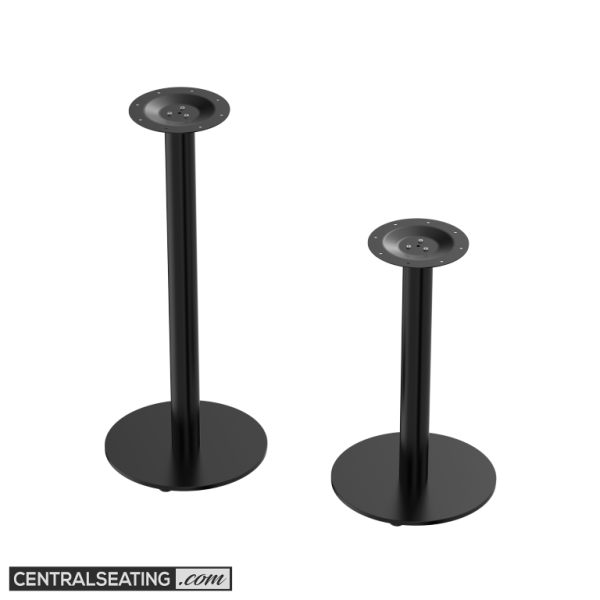 Flat Round Bottom Table Base, Black Powder Coated Finish - 17" Round - TBFR17R