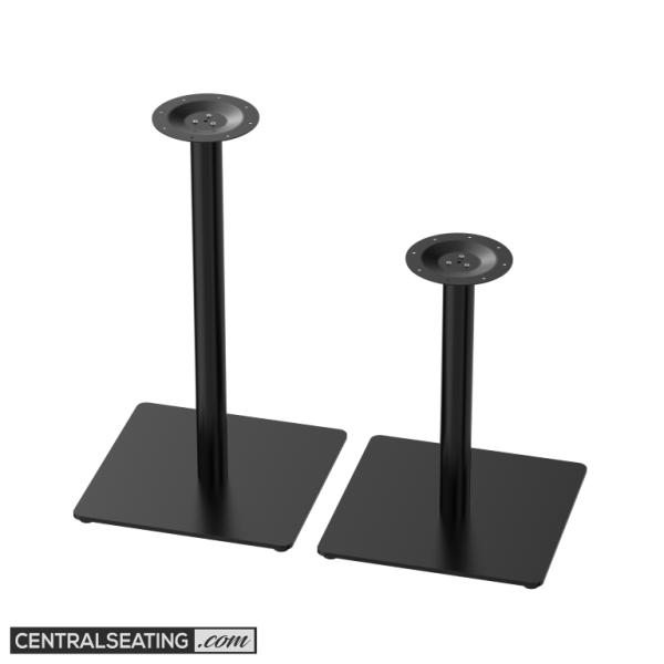 Square Bottom Table Base, Black Powder Coated Finish - 22" Square - TBFS2222