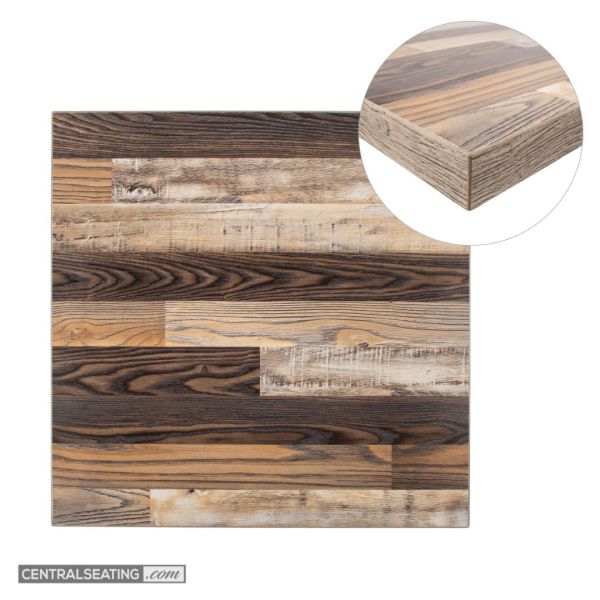 Reversible Robust Laminated Table Top, Mixed Wood Butcher Block & Grey Brown Color - TLR-LGRU