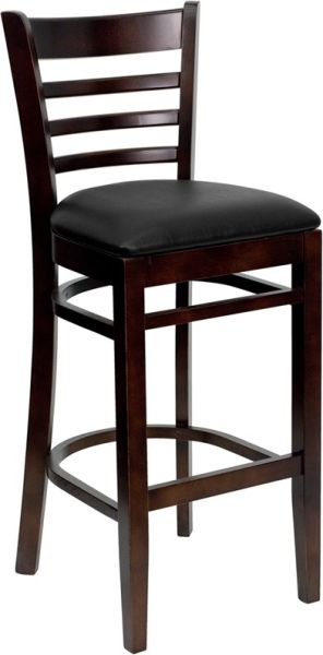 Elegant Walnut Wood Barstool | Modern Design | Comfortable Cushion Seat
