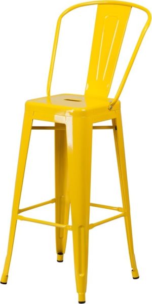 Classic Tolix Metal Bar Stool in Yellow SB781Y