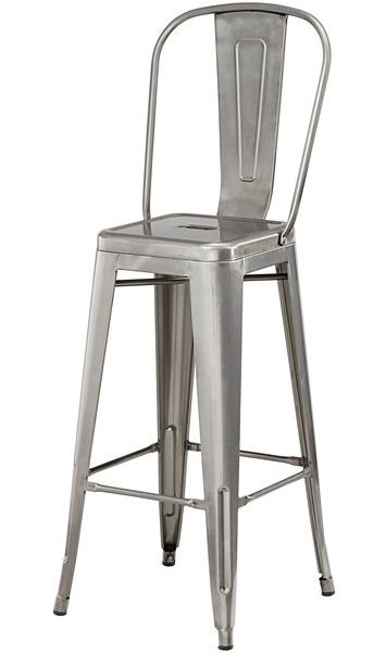 Classic Tolix Barstool in Silver Clear Coat SB781SC