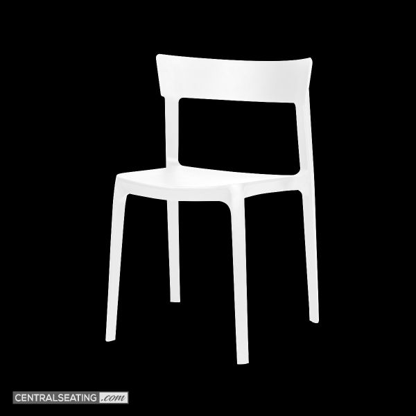 Stackable White Plastic Indoor Outdoor Dining Chair PC148W