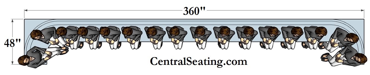 30' foot Long U Shaped Booth Space Dimensions