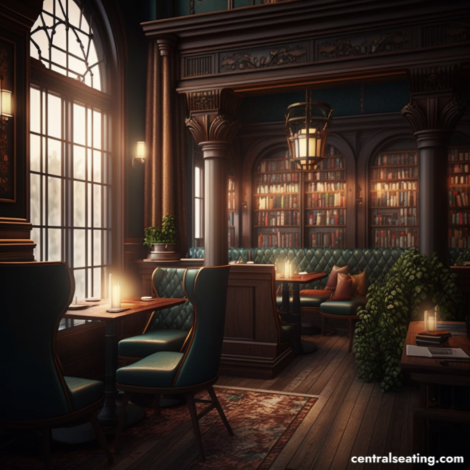 Cozy Library Restaurant Interior Design